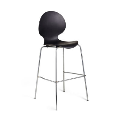 Ergoflex Black Bar Stool Chrome Legs