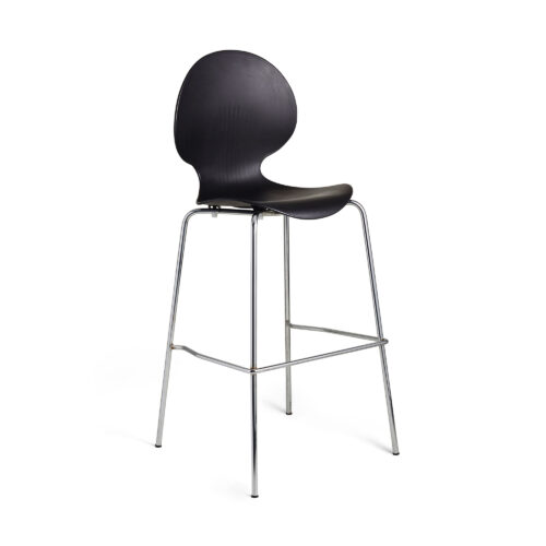 Ergoflex Black Bar Stool Chrome Legs