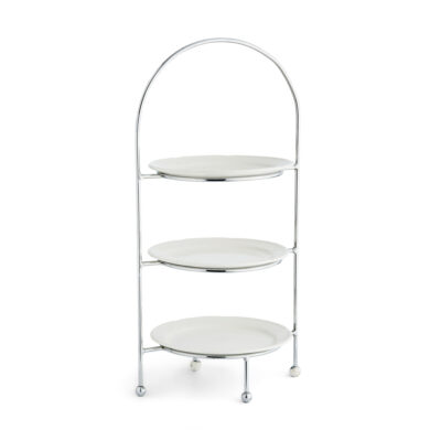 Cake Stand - Round Three Tiered Chrome Stand
