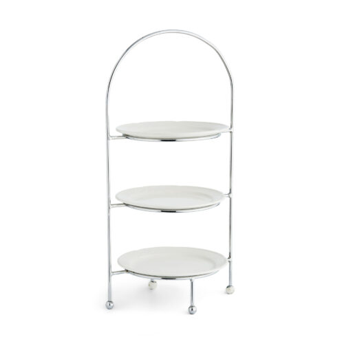 Cake Stand - Round Three Tiered Chrome Stand