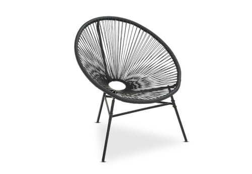 Black wire chair for outdoor relaxing